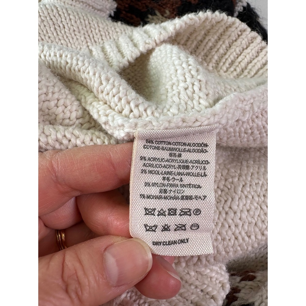 Free People Scotland Fair Isle Sweater Dress XS Boho Mock Neck Wool Mohair Ski - Picture 6 of 8